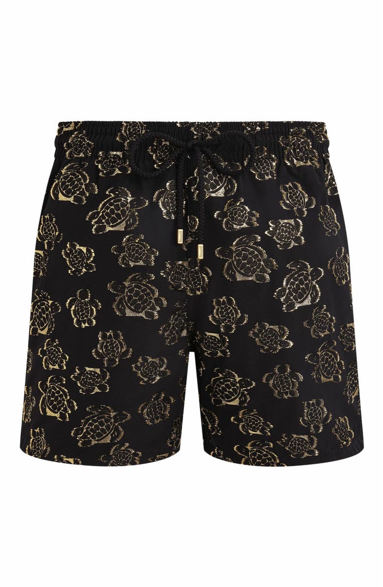 Vilebrequin Men
s Jacquard Ronde des Tortues Swim Trunks, Alternate, color, Noir
