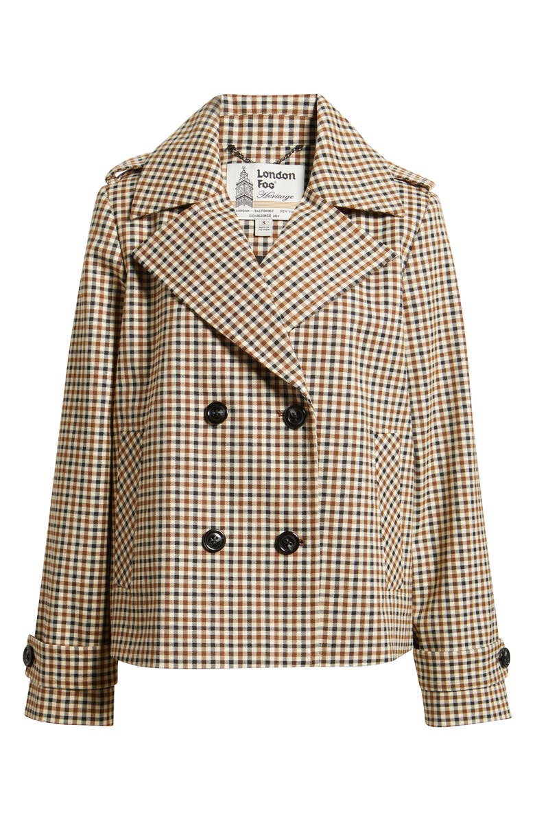 London Fog Water Resistant Double Breasted Short Trench Coat, Main, color,