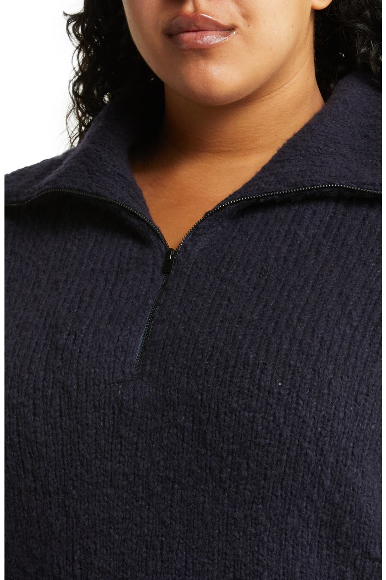 Quarter Zip Wool Blend Pullover, Alternate, color, COASTAL