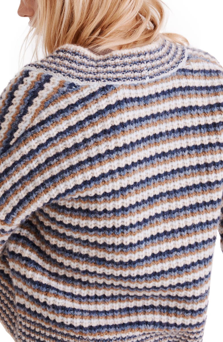 Madewell Waller Stripe Crop Cardigan, Alternate, color, 