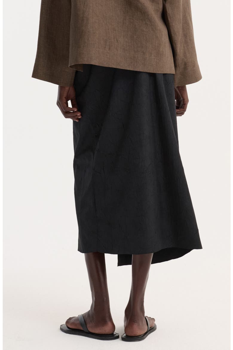 Textured Sarong Skirt, Alternate, color, BLACK