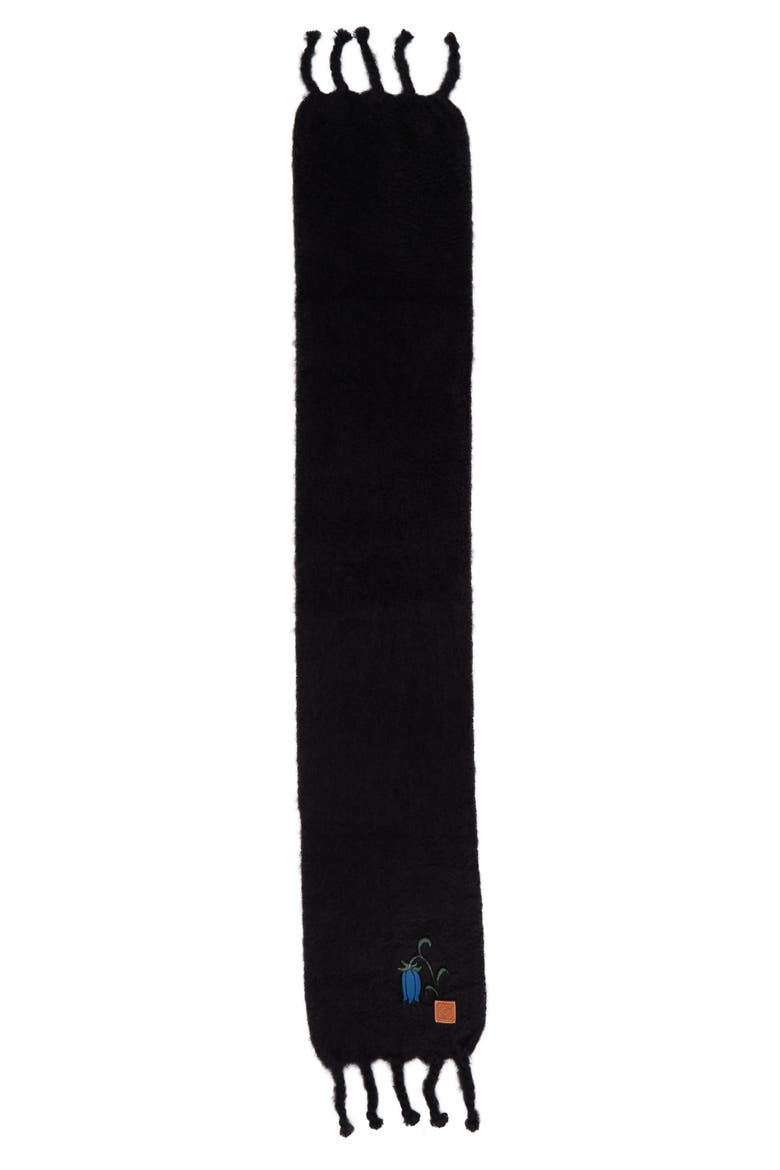 Bluebell Anagram Mohair Blend Scarf, Alternate, color, BLACK