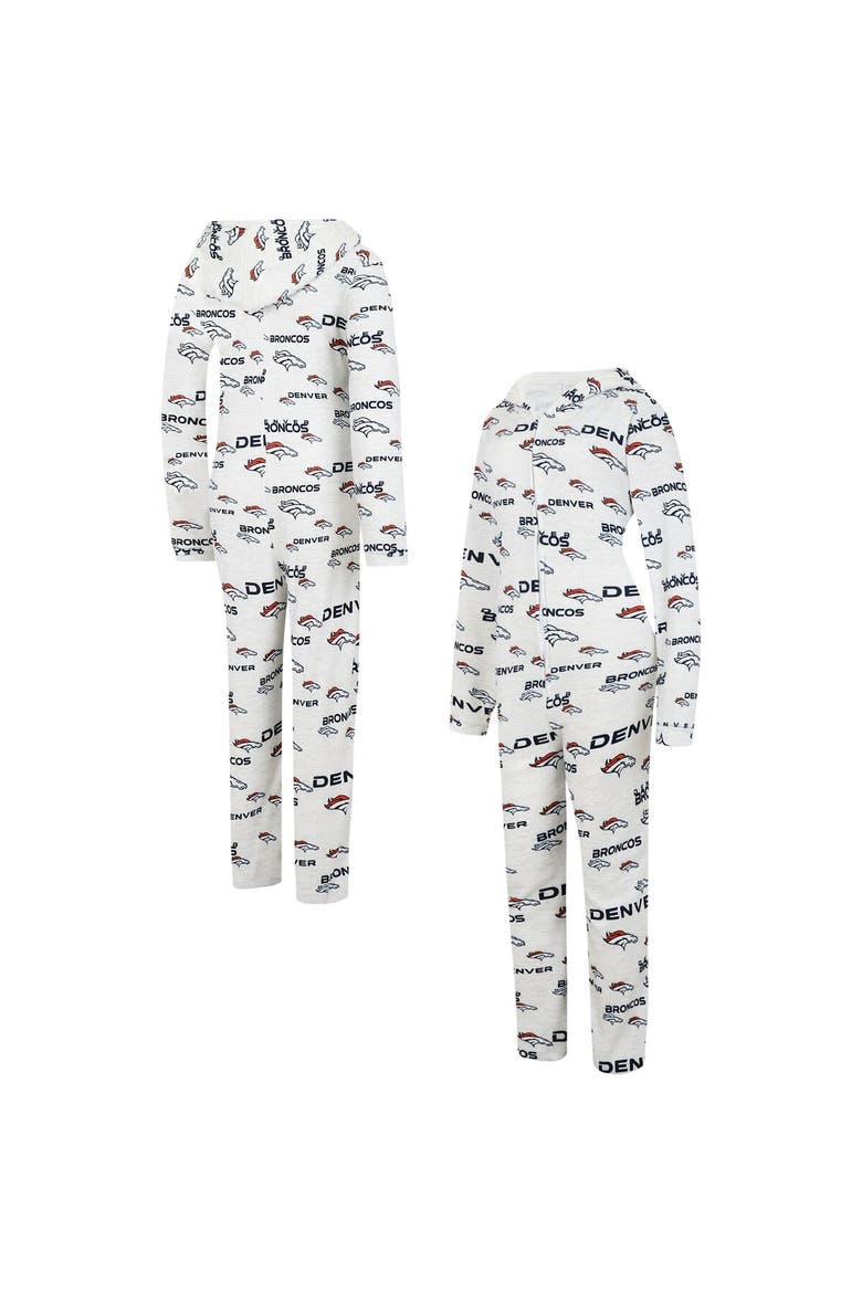 Women's Concepts Sport  Cream Denver Broncos Docket Hoodie Full-Zip Union Suit, Main, color, Cream
