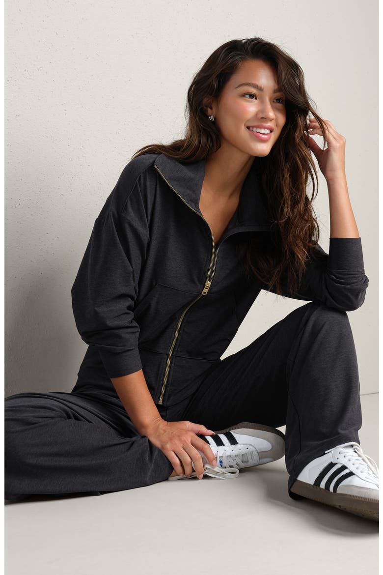 Atmosphere Wide Leg Pants, Alternate, color, BLACK HEATHER