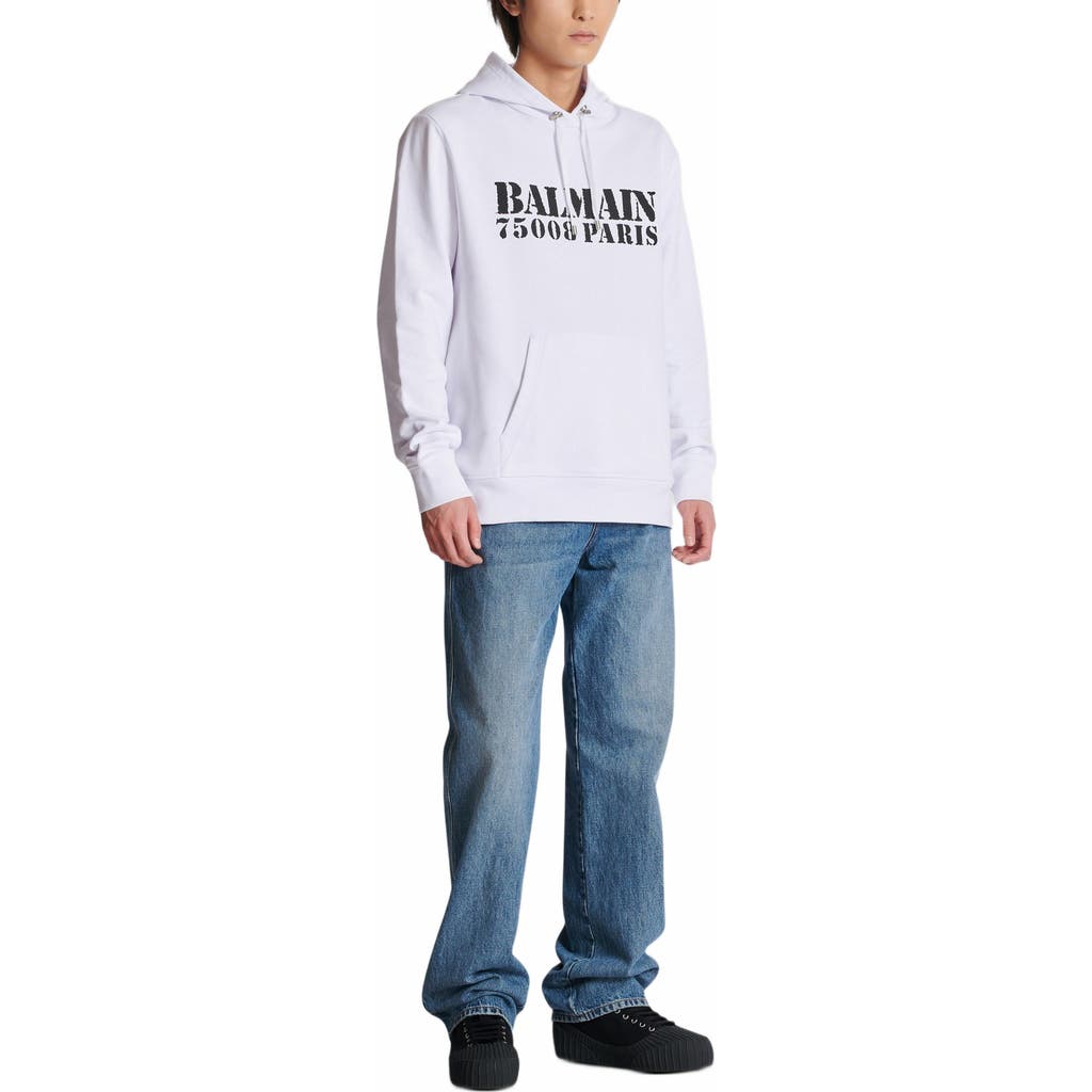 Balmain Contrasting Logo Print Cotton Hoodie