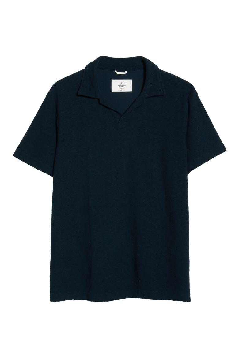 Johnny Collar Cotton Terry Cloth Polo, Alternate, color, NAVY