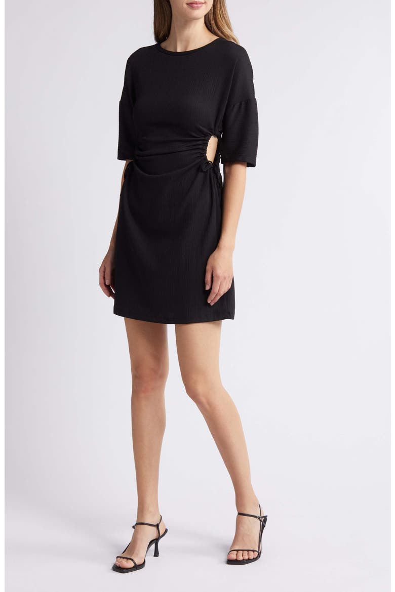 Mila Side Cutout Dress, Main, color, BLACK
