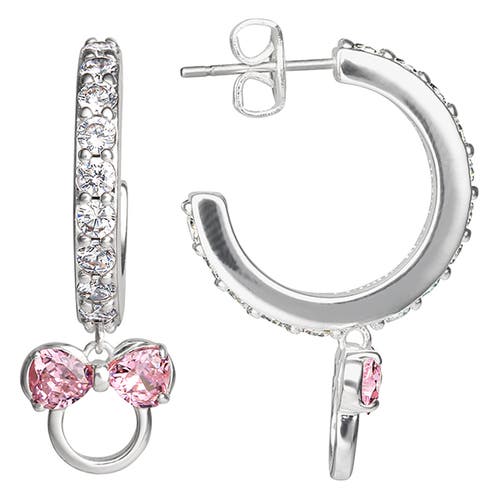 Disney Cubic Zirconia Hoop Earrings In Silver