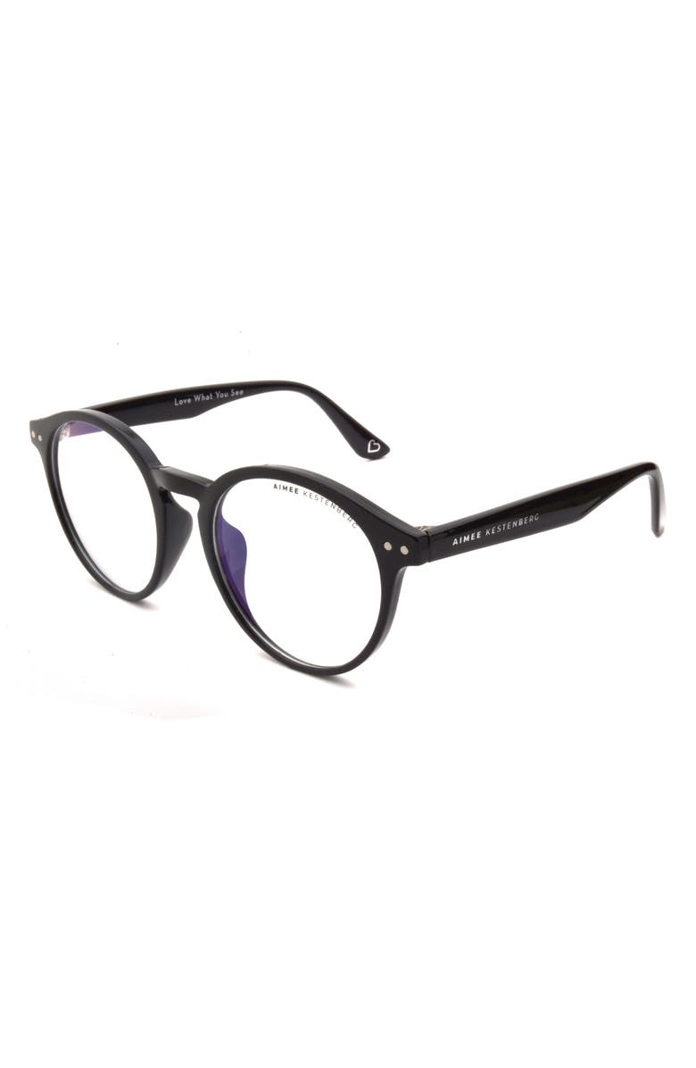 Aimee Kestenberg Ludlow 50mm Round Blue Light Blocking Glasses, Alternate, color, 