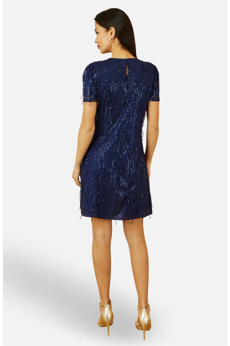 Dripping Sequin Tunic Dress, Alternate, color, Navy