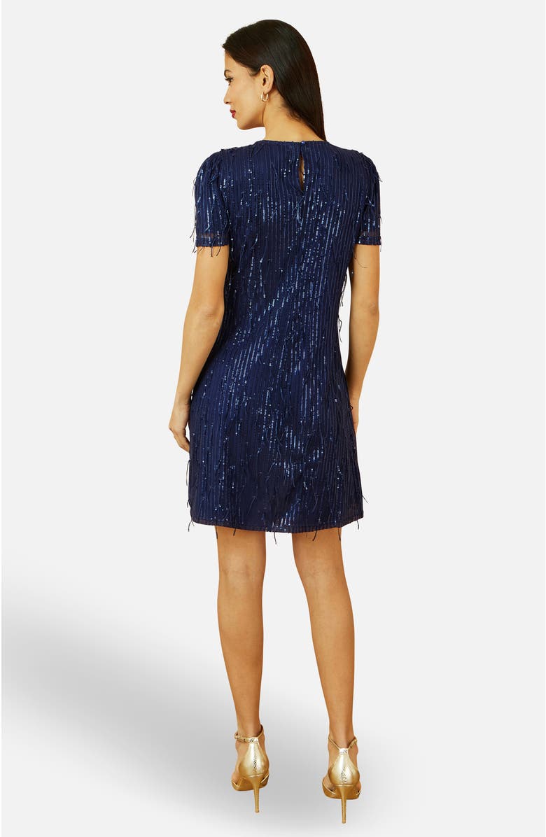 Yumi Dripping Sequin Tunic Dress, Alternate, color, Navy