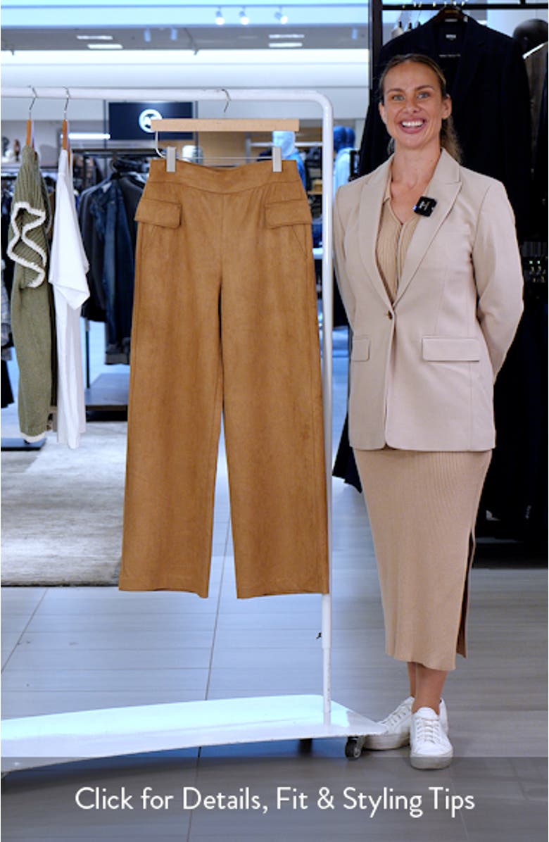 Faux Suede Wide Leg Pants, sales video thumbnail