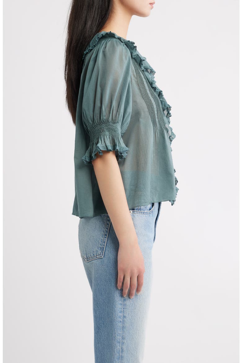 Henri Organic Cotton Voile Top, Alternate, color, SEAFARE