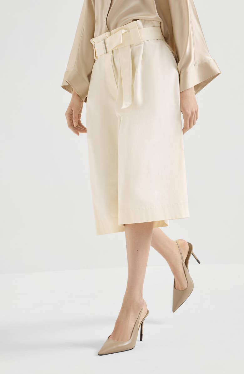 Brunello Cucinelli Paperbag Bermuda shorts, Alternate, color, White