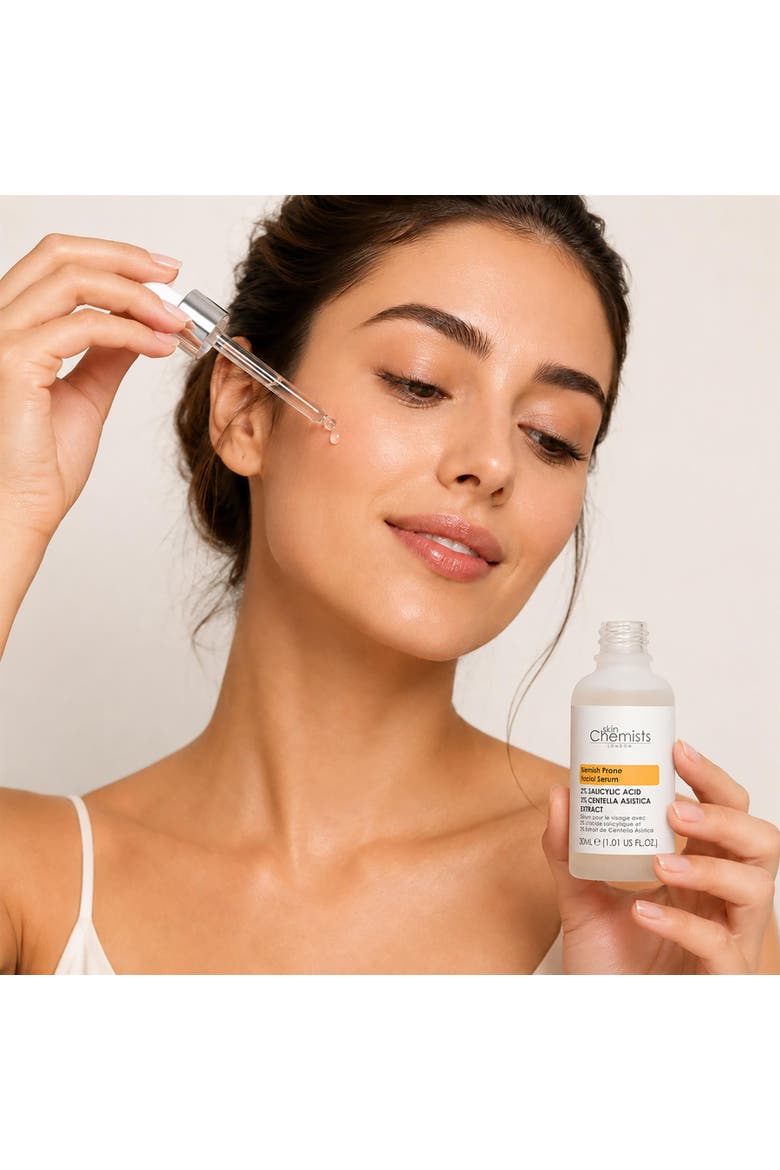 Blemish Prone 2% Salicylic Acid, 3% Centella Asistica Facial Serum 30ml, Alternate, color, White