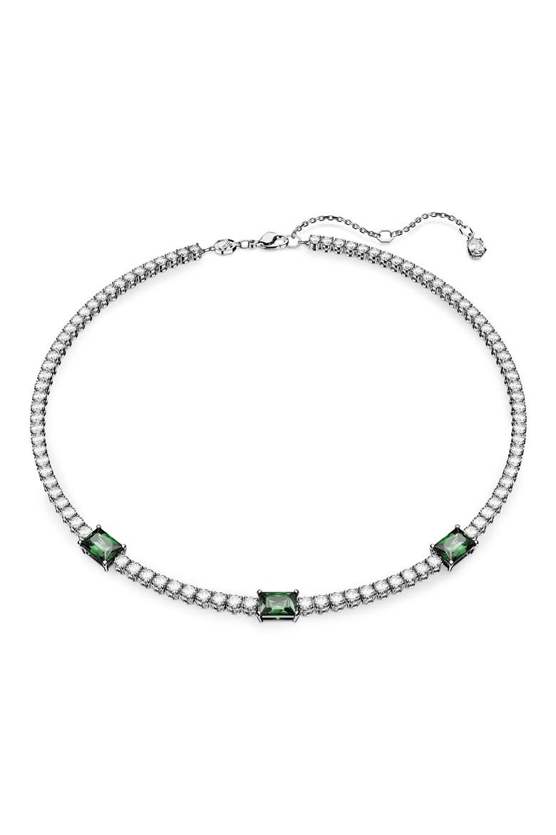 Matrix Crystal Tennis Necklace, Main, color, GREEN