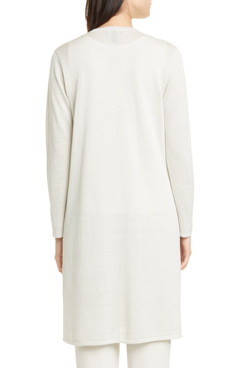 Metallic Flecked Long Cardigan, Alternate, color, BONE