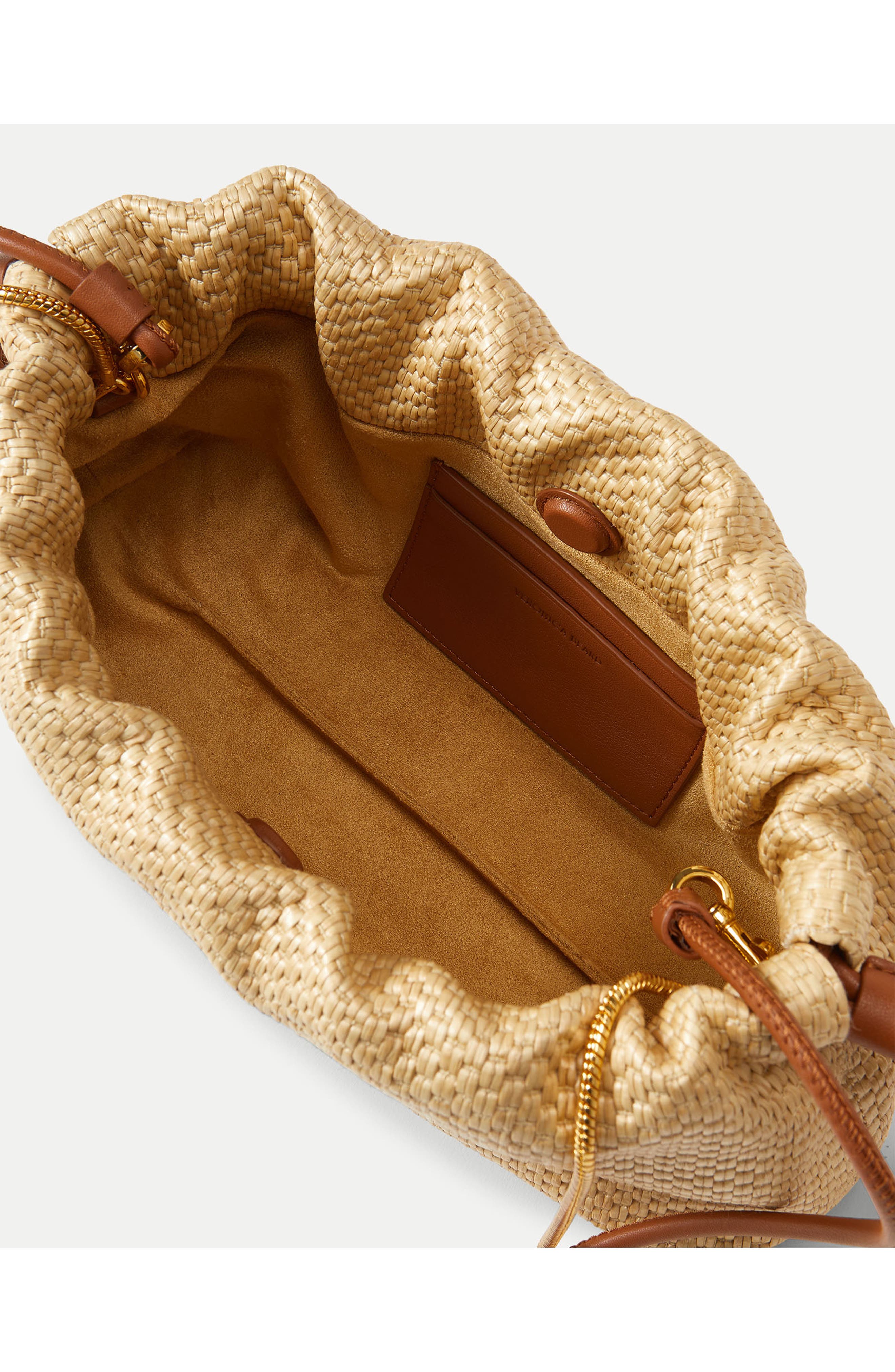 Veronica Beard Small Raffia Stash Bag, Alternate, color, Hazelwood Natural