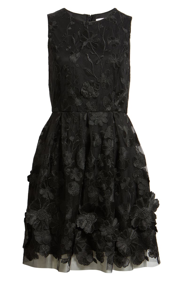 Sam Edelman Floral Embroidered Minidress, Alternate, color, Black