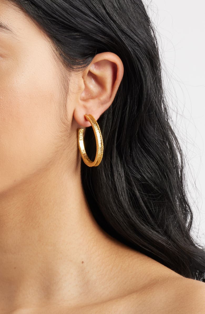 Karine Sultan Maxi Dotty Hoop Earrings, Alternate, color, Gold
