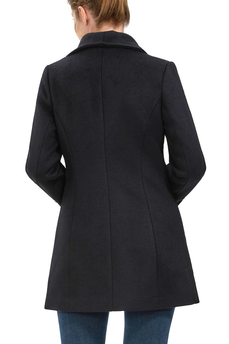 Women's Kinsley Wool Blend Zip Front Walking Coat, Alternate, color, Black