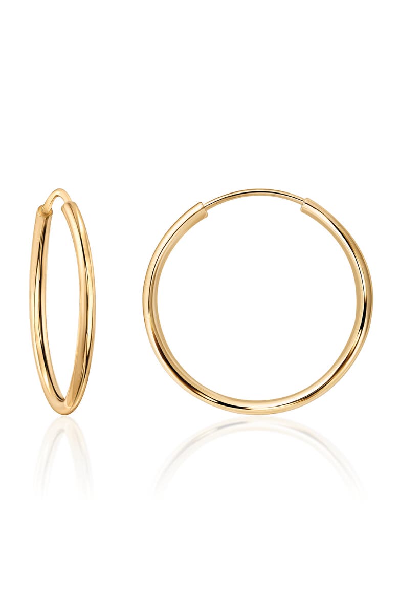 14K Yellow Gold Endless Hoop Earrings, Main, color, GOLD