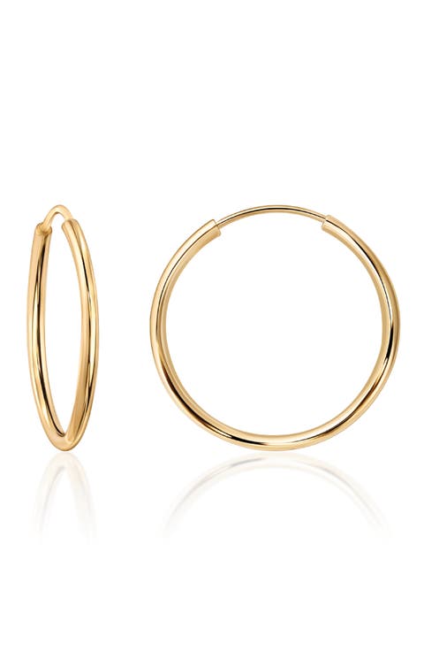 14K Yellow Gold Endless Hoop Earrings