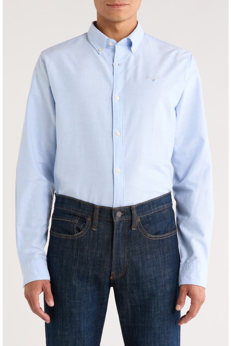 Oxtown Tailored Fit Cotton Button-Down Shirt, Main, color, SKY