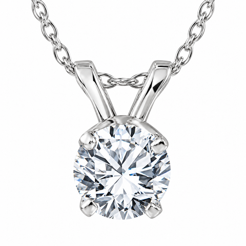1/3ct Lab Grown Diamond Round Solitaire Pendant 14k Gold