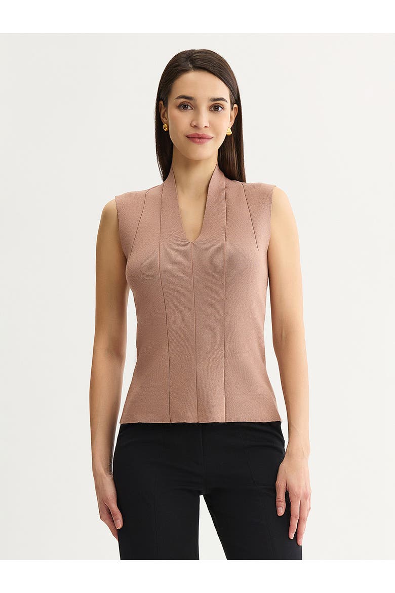 V Neck Princess Seam Tank, Main, color, Charmeuse