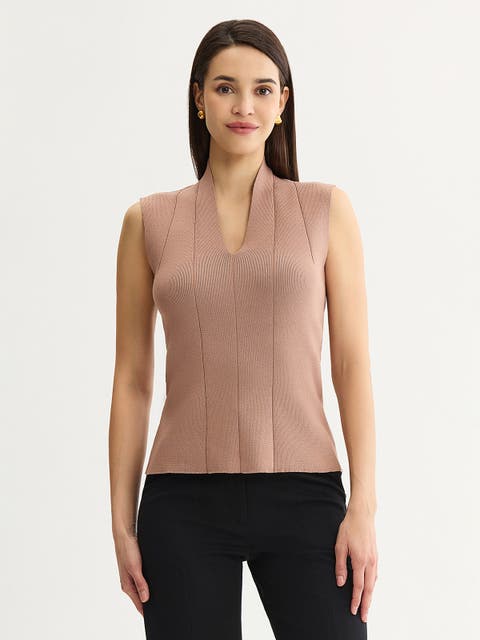 V Neck Princess Seam Tank