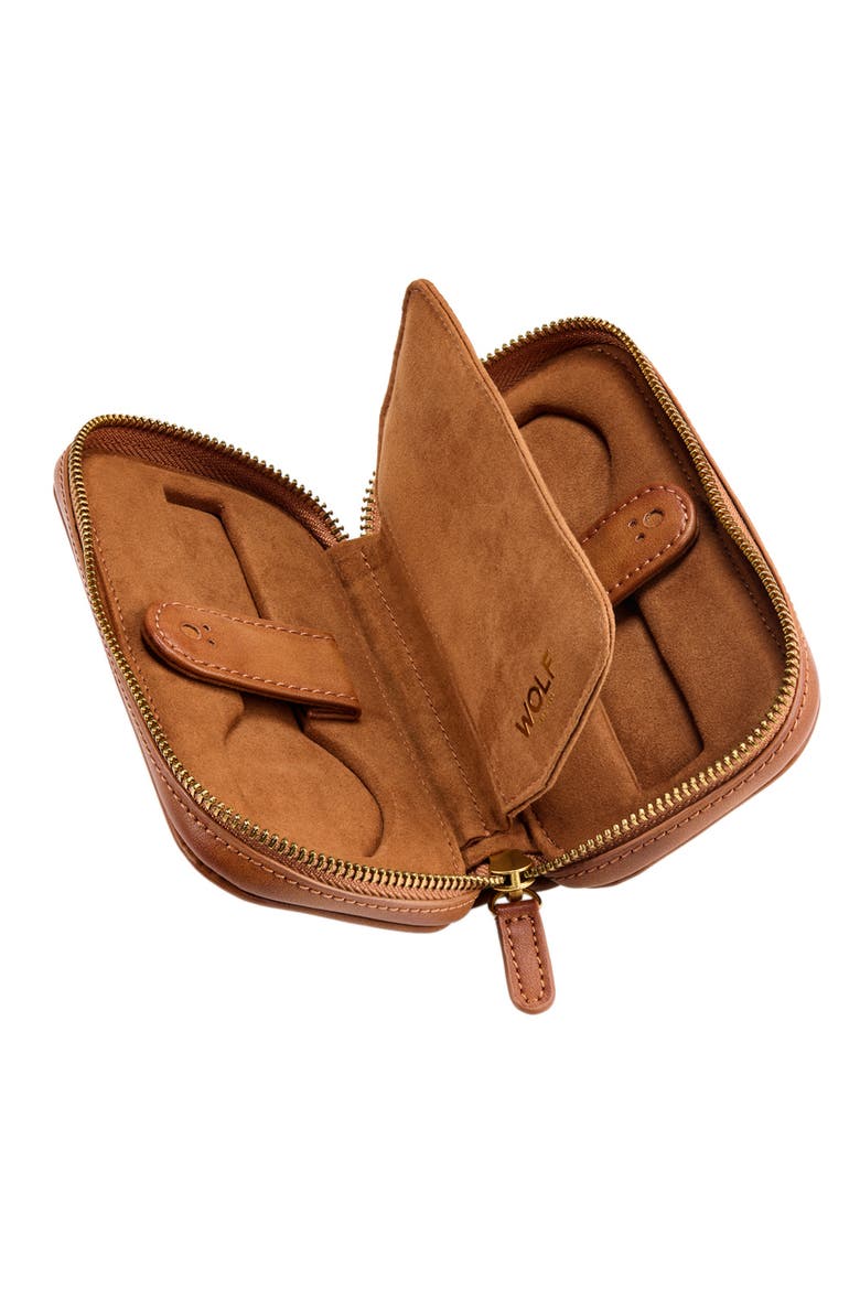 Brogue 2 Piece Watch Zip Case, Alternate, color, Burnished Brown