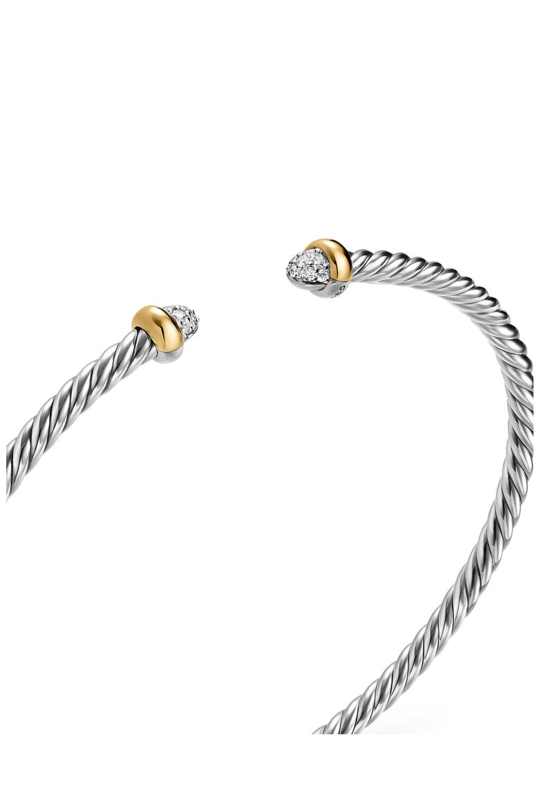 Micro Cable Flex Cuff Bracelet with Diamonds, Alternate, color, SILVER PAVE