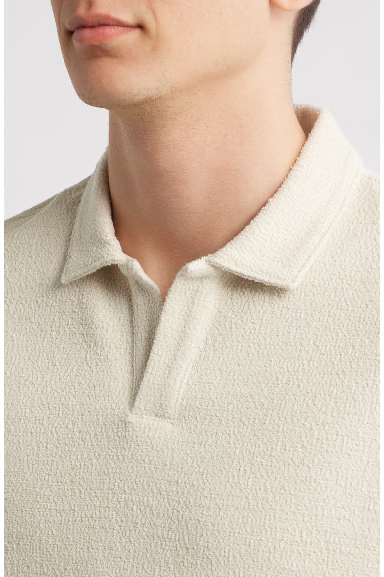 Pye Textured Johnny Collar Polo, Alternate, color, OPEN WHITE