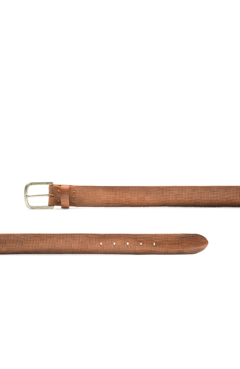 Magnanni Apuesto Wayne Relax Calfskin Leather Belt, Alternate, color, Cuero