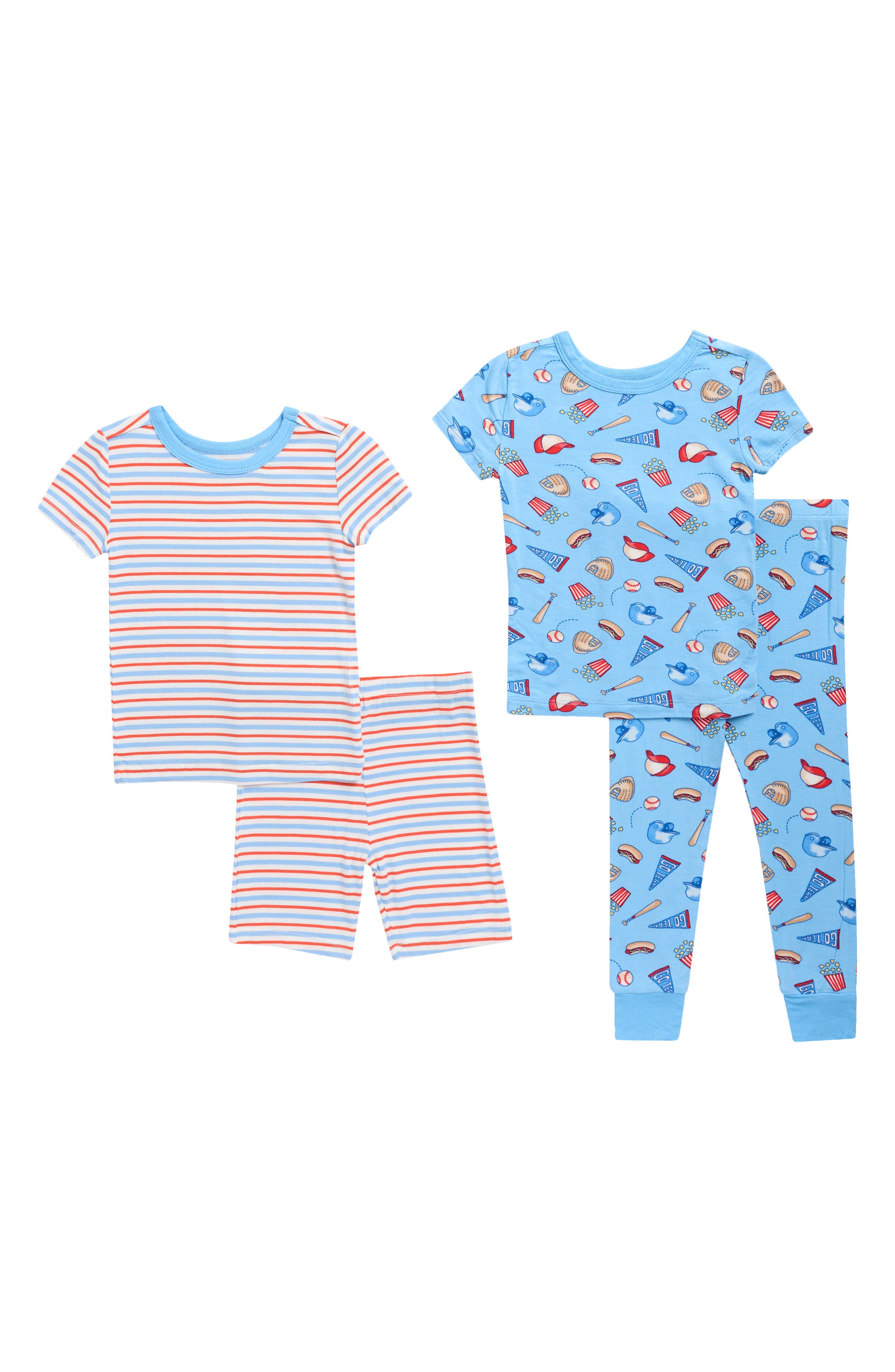 Kids' Baseball 4-Piece Pajama Set