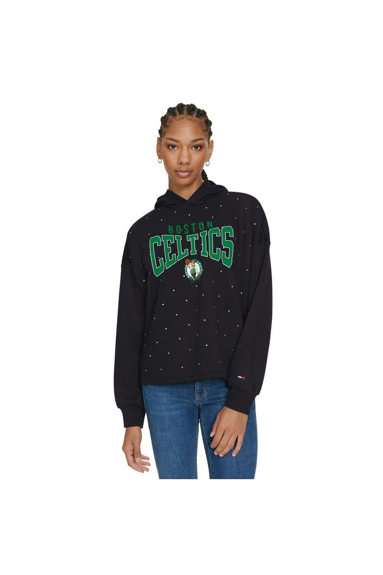 Women's Tommy Jeans Black Boston Celtics Stella Cropped Pullover Hoodie, Alternate, color, Green