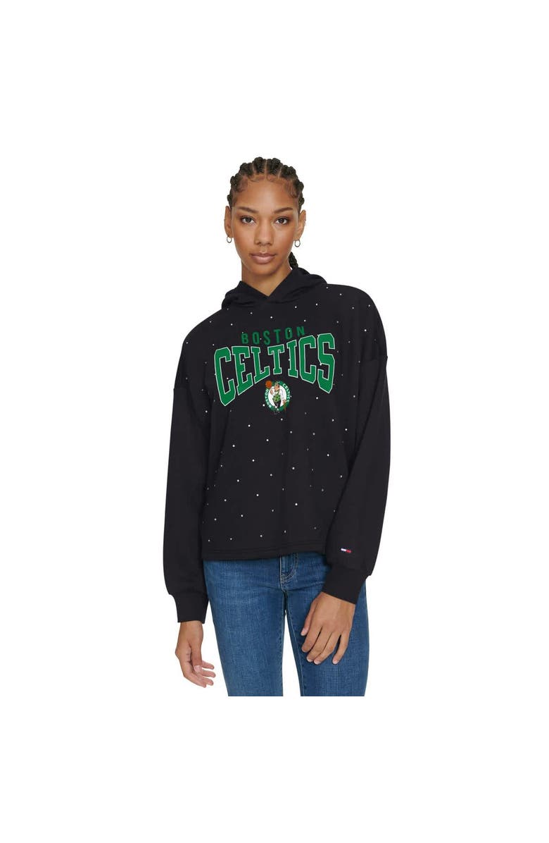 TOMMY JEANS Women's Tommy Jeans Black Boston Celtics Stella Cropped Pullover Hoodie, Alternate, color, Green