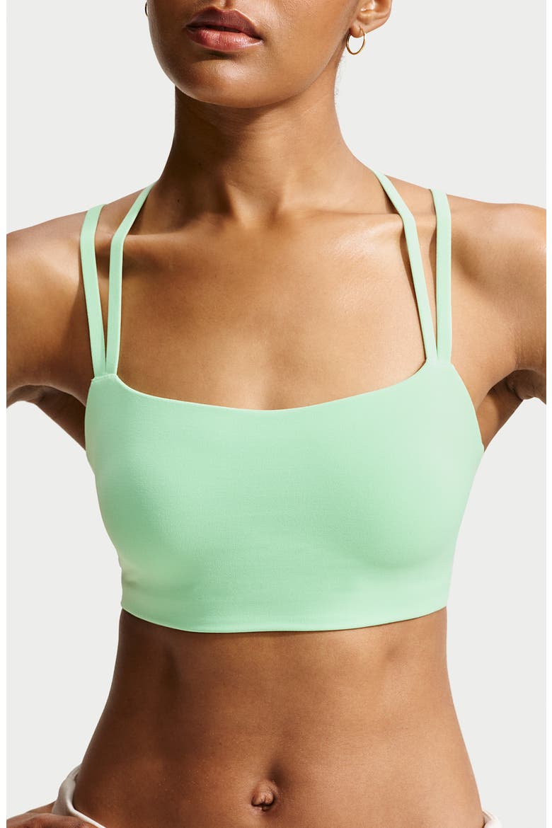 Zenvy Strappy Light-Support Padded Sports Bra, Main, color, CUCUMBER CALM/ COOL GREY