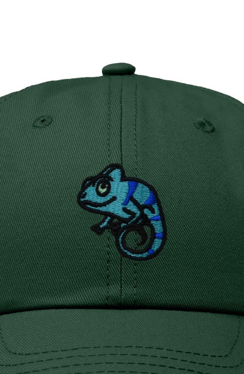 Dalix Chameleon Embroidered Dad Hat In Dark Green