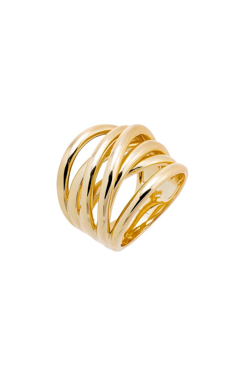BY ADINA EDEN Solid Multi Strand Chunky Ring, Main, color, Gold