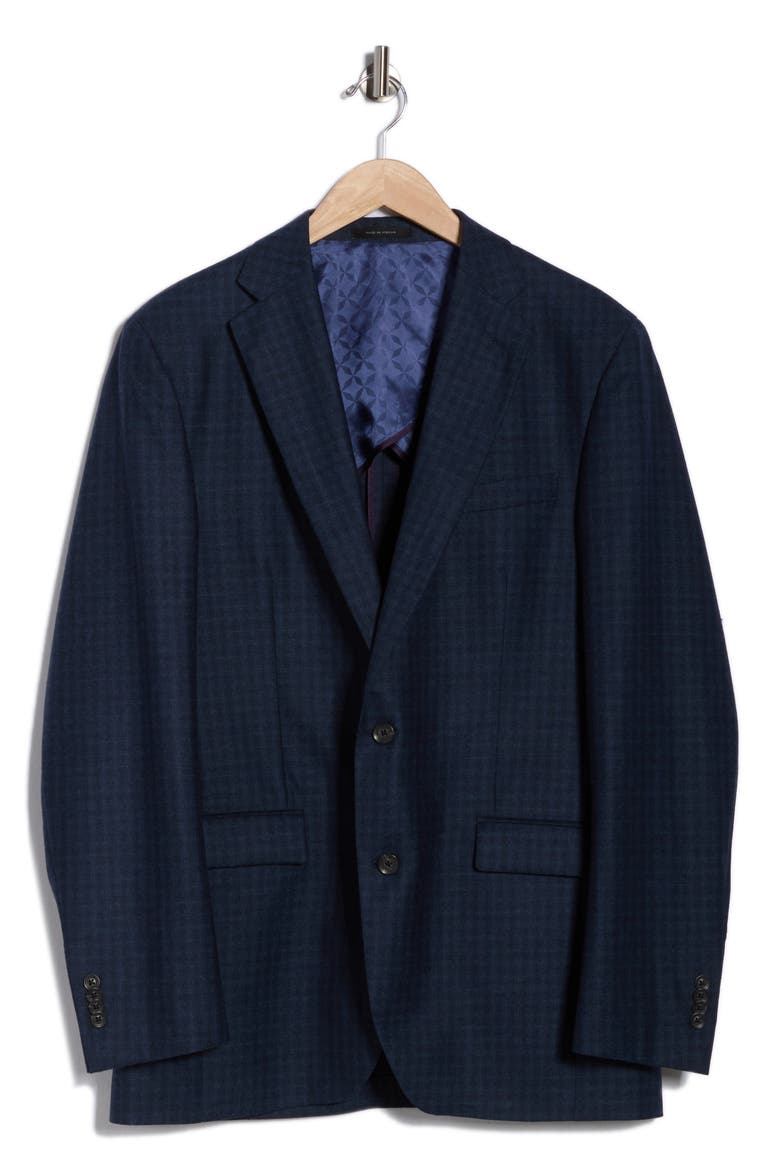 Elex Plaid Wool & Cashmere Blend Sport Coat, Main, color, DARK TEAL