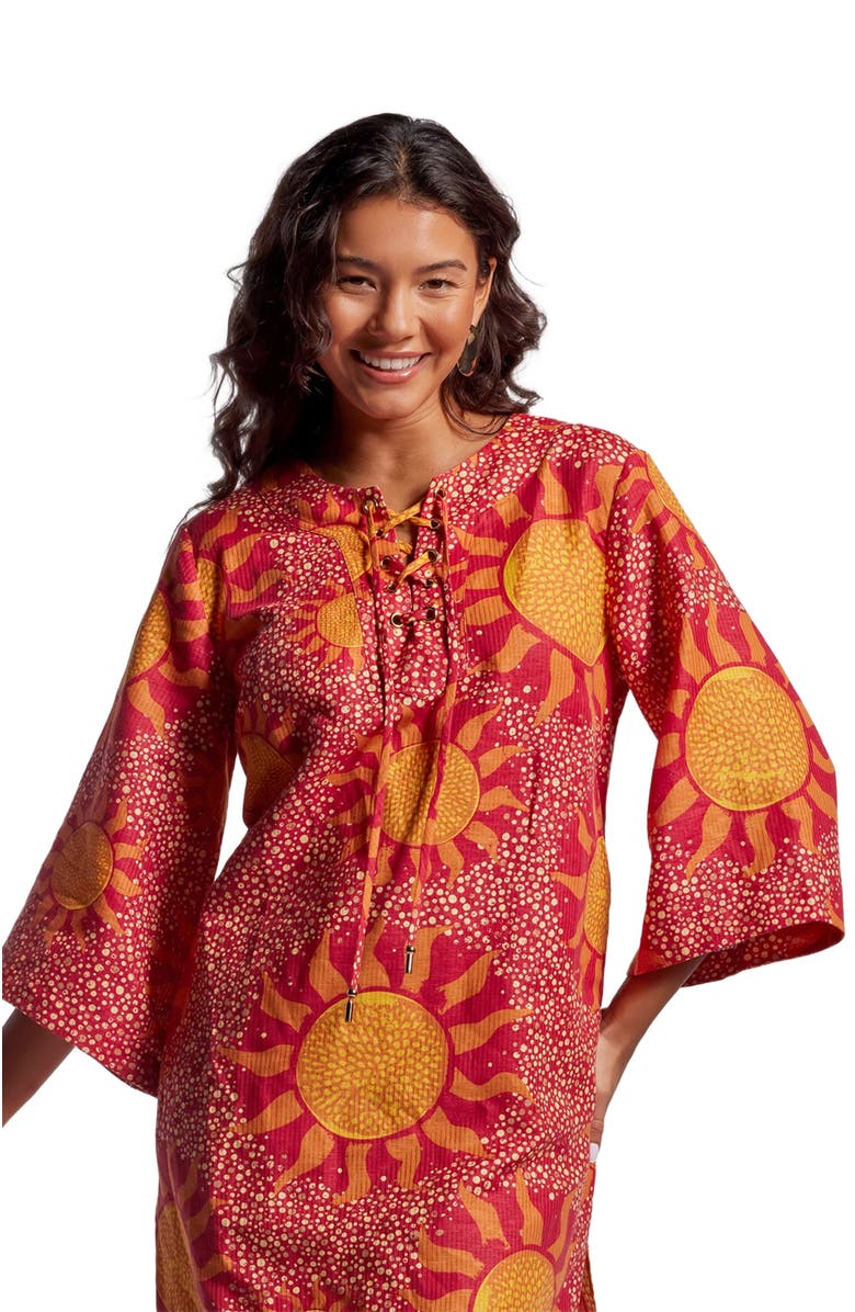 Tori Richard Always Sunny Gloria Caftan, Main, color, Cardinal