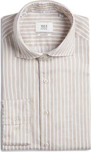 1863 by Eterna Soft Luxury Modern Fit Stripe Non-Iron Dress Shirt