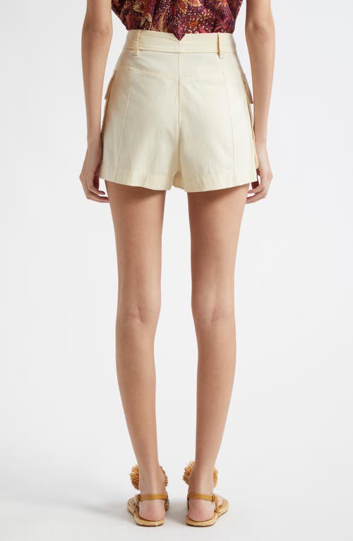 Ulla Johnson Sadie High Waist Cargo Shorts In Cowrie
