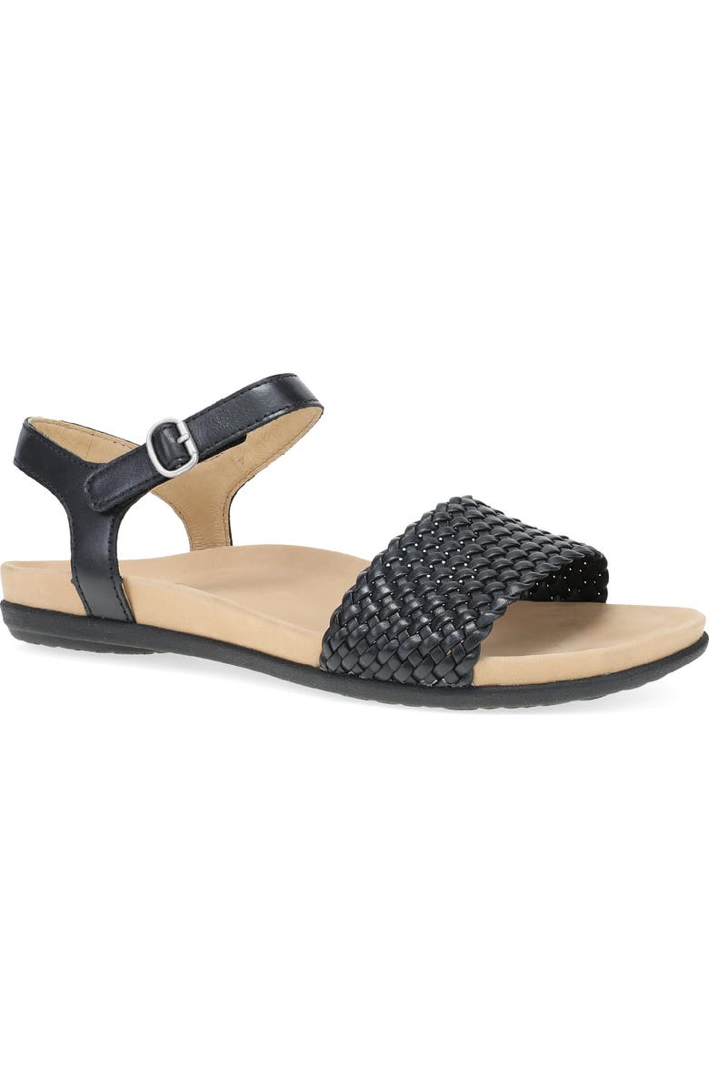 Dansko Jodie Ankle Strap Sandal, Main, color, Black