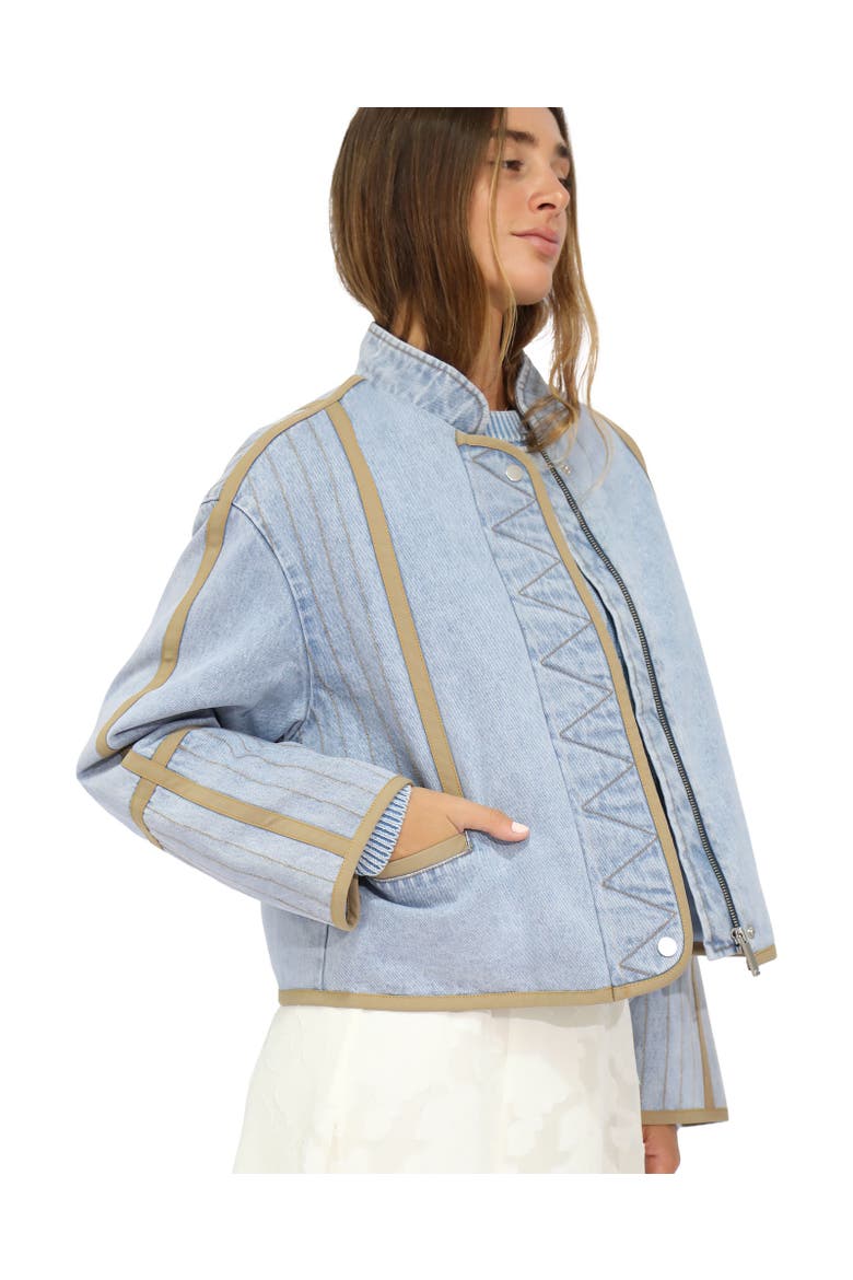 Free And Forward Quilted Denim Jacket, Alternate, color, Light/Pastel Blue