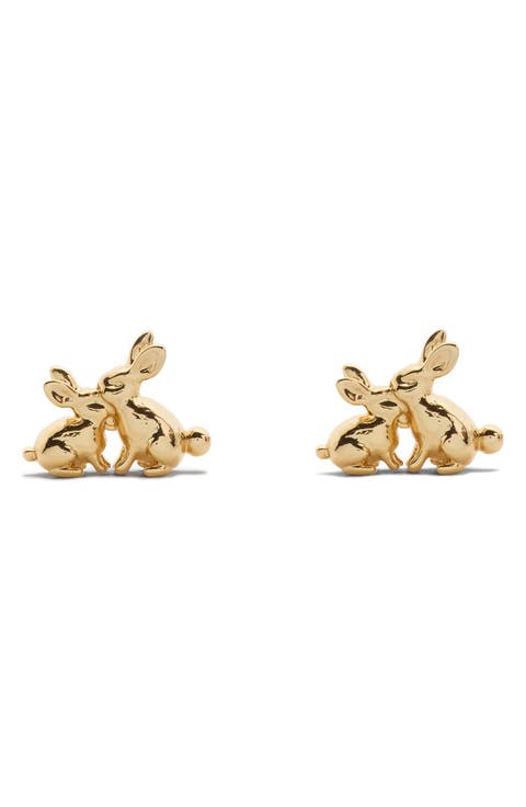 bunny stud earrings