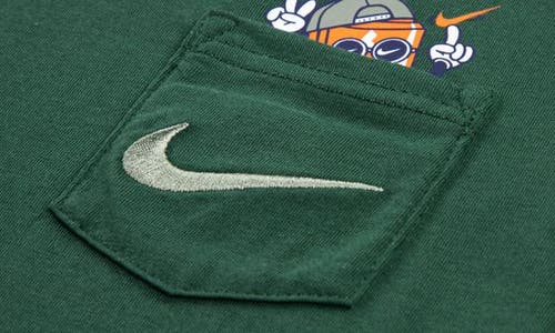 Nike Kids' Boxy Embroidered Pocket Graphic T-shirt In Green