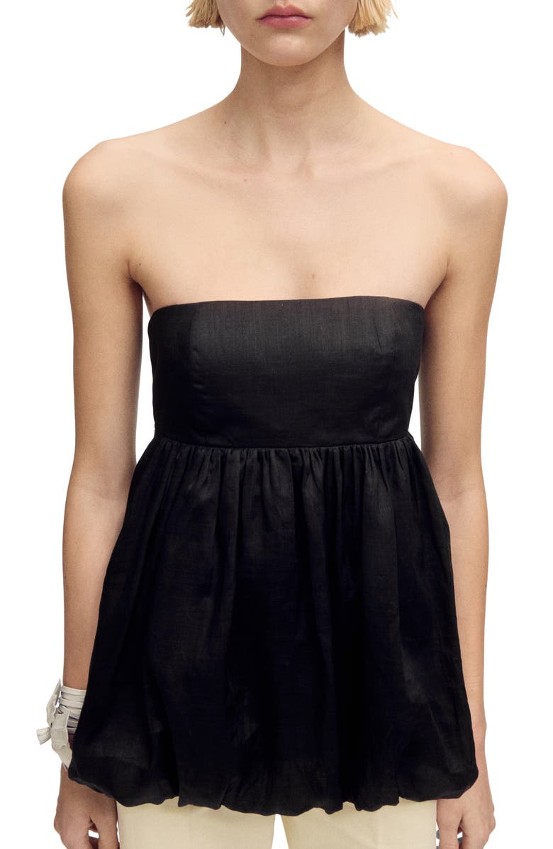 MANGO Strapless Bubble Top, Main, color,
